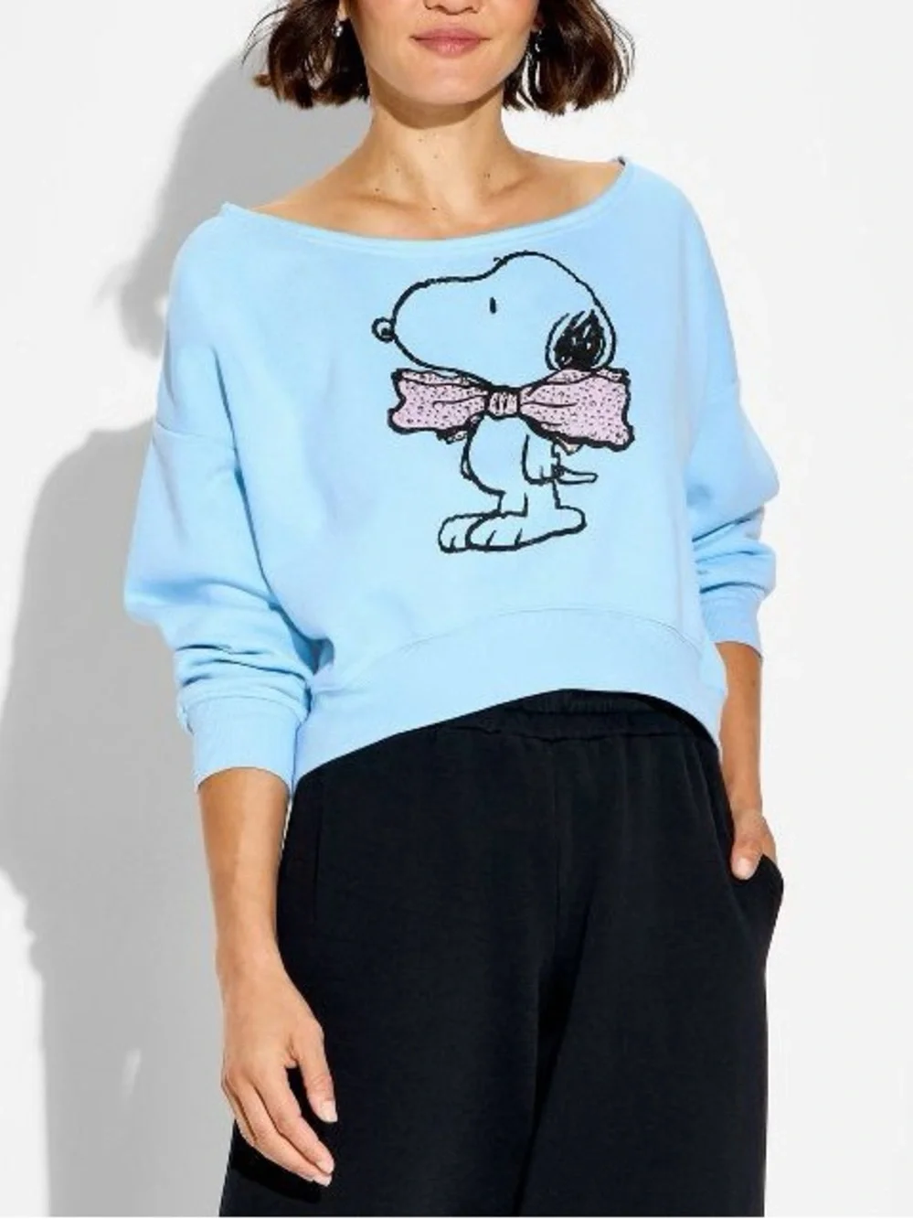 Snoopy off the Shoulder Sweatshirt - NWOT - Picture 3 of 5